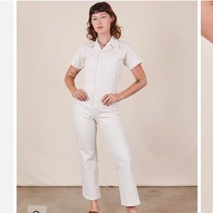 BIG BUD PRESS Short Sleeve Jumpsuit in Vintage Tee Off White